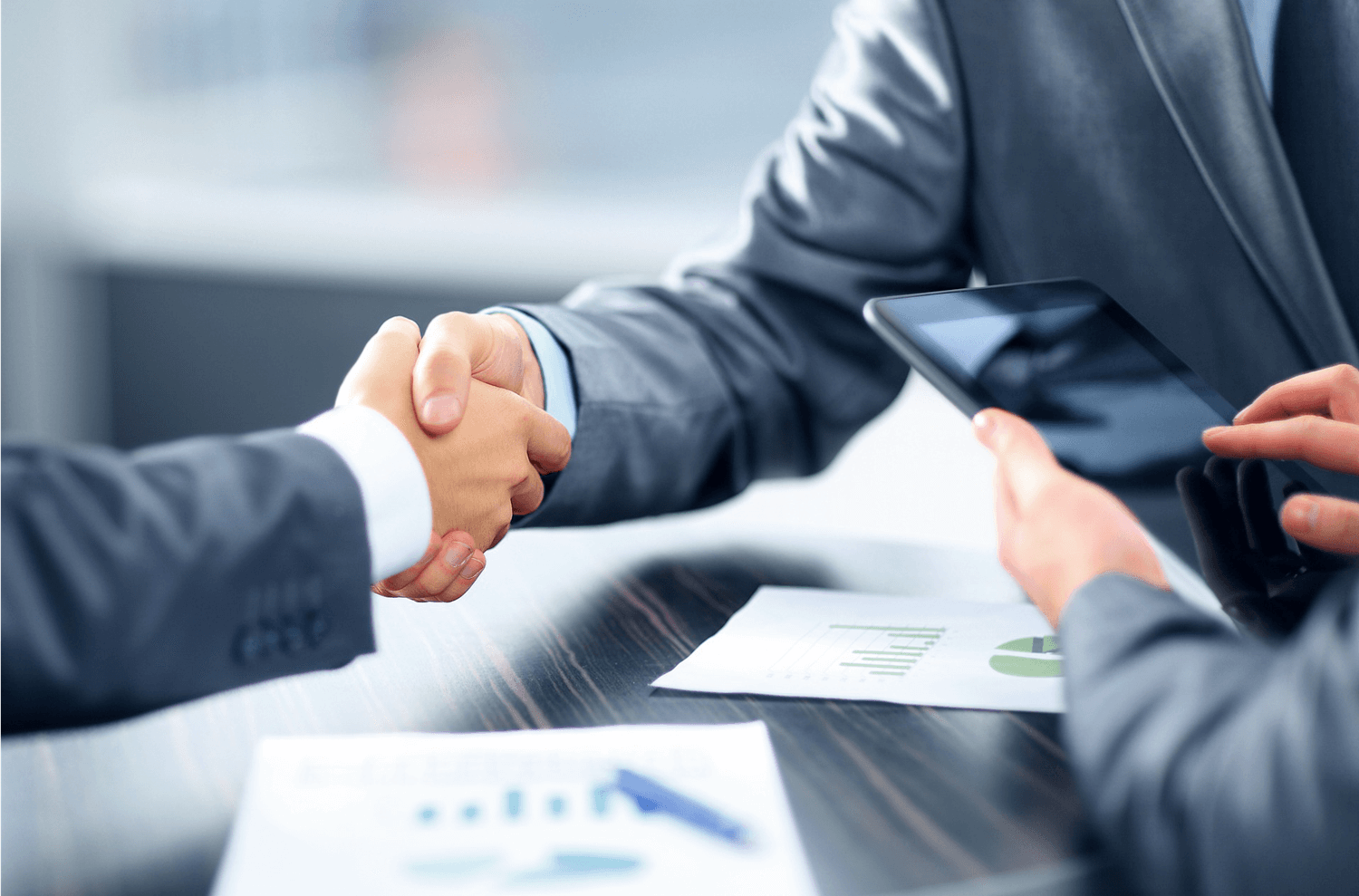 Financial Consultation business man shaking hand